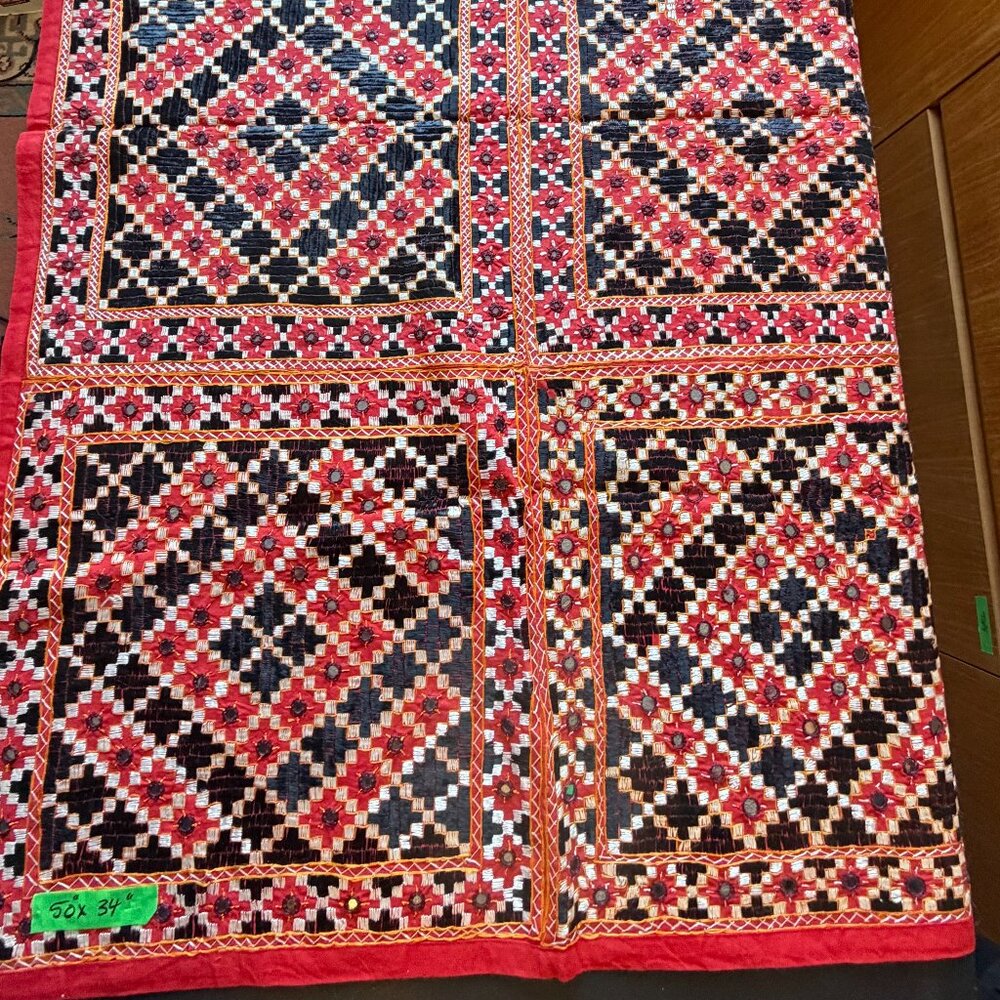Vintage Indian Embroidered Tapestry